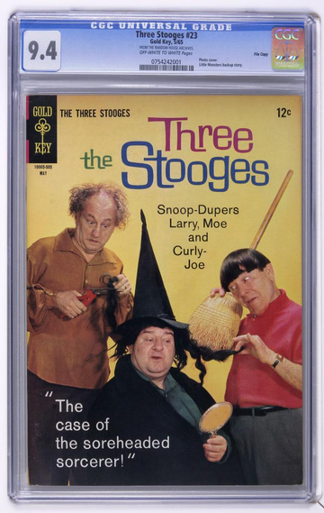 THREE STOOGES #23, CGC 9.4 NM -- RANDOM HOUSE FILE COPY