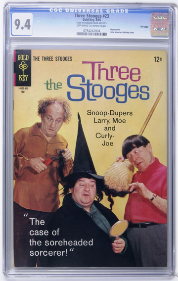 THREE STOOGES #23, CGC 9.4 NM -- RANDOM HOUSE FILE COPY