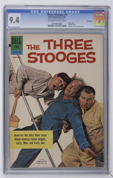 THREE STOOGES #9, CGC 9.4 NM -- RANDOM HOUSE FILE COPY