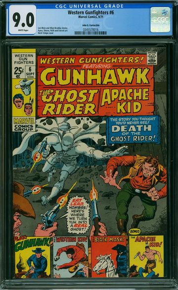 WESTERN GUNFIGHTERS #6, CGC 9.0 VFNM -- JOHN G. FANTUCCHIO PEDIGREE