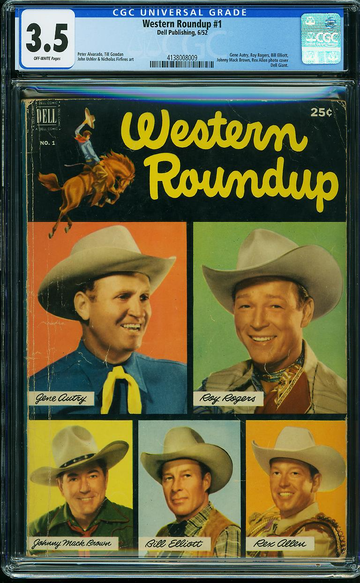 WESTERN ROUNDUP #1, CGC 3.5 VG-