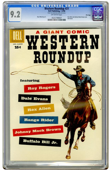 WESTERN ROUNDUP #21, CGC 9.2 NM- -- FILE COPY
