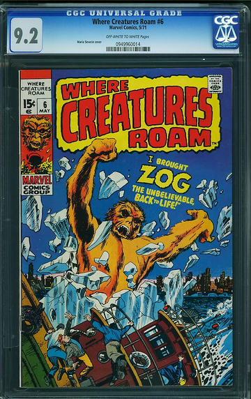 WHERE CREATURES ROAM #6, CGC 9.2 NM-