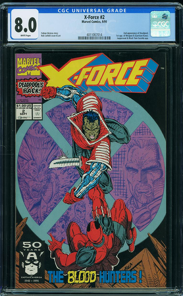 X-FORCE #2, CGC 8.0 VF -- 2nd Deadpool.