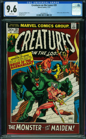 CREATURES ON THE LOOSE #20, CGC 9.6 NM+