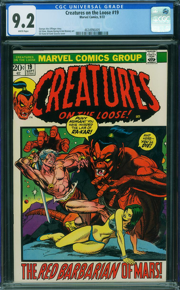 CREATURES ON THE LOOSE #19, CGC 9.2 NM-