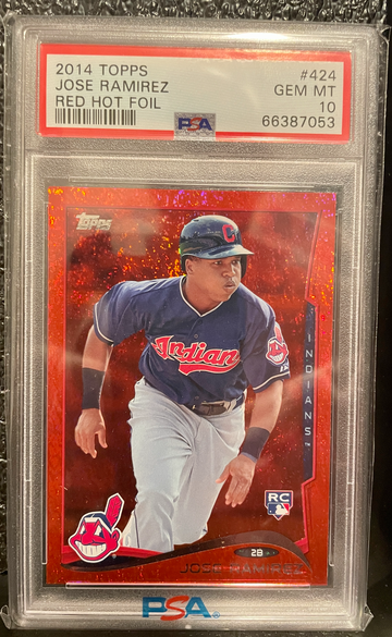 2014 Topps Baseball Jose Ramirez Red Hot Foil PSA 10