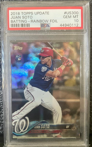 2018 Topps Update Juan Soto Batting-Rainbow Foil PSA 10