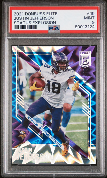 2021 Elite Status Explosion #45 Justin Jefferson serial # 118/275 PSA 9 pop 1