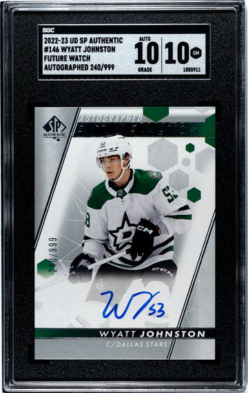 2022-23 Upper Deck SP Authentic Wyatt Johnston #146 Future Watch Auto 240/999 SGC 10/10 Auto