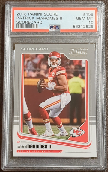 2018 Panini Scorecard, #159, Patrick Mahomes II, PSA 10