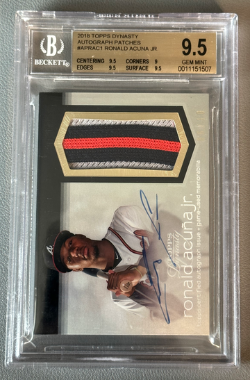 2018 Topps Dynasty Ronald Acuna Jr Rookie Patch Auto /10 BGS 9.5/10