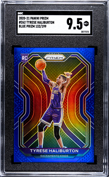 20-21 Panini Prizm Tyrese Haliburton Blue Prizm Rookie /199 SGC 9.5