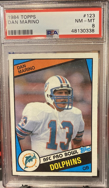 1984 Topps Football Dan Marino #123 Rookie Graded PSA 8 Near Mint-Mint