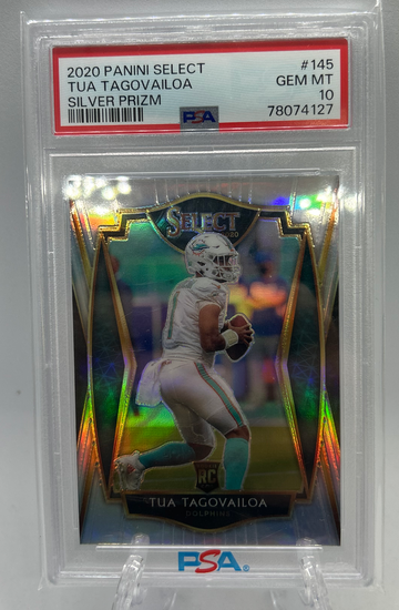 2020 select silver Prizm tua tagovailoa rookie premier level PSA 10