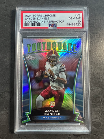 2024 Topps Chrome Jayden Daniels Youthquake Refractor PSA 10 Y3 Washington Commanders RC 