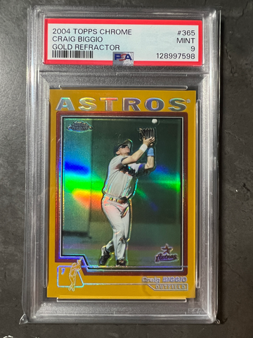 2004 Topps Chrome Craig Biggio Gold Refractor PSA 9 #365 Houston Astros HOF