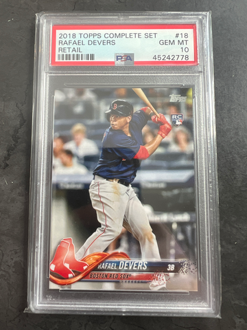 2018 Topps Rafael Devers Complete Set PSA 10 18 Boston Red Sox RC