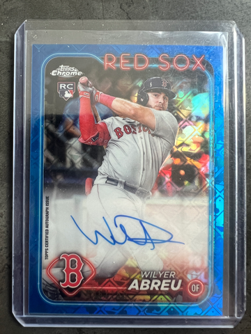2024 Topps Chrome Wilyer Abreu Blue Logofractor Auto /150 RCA-WA Boston Red Sox RC