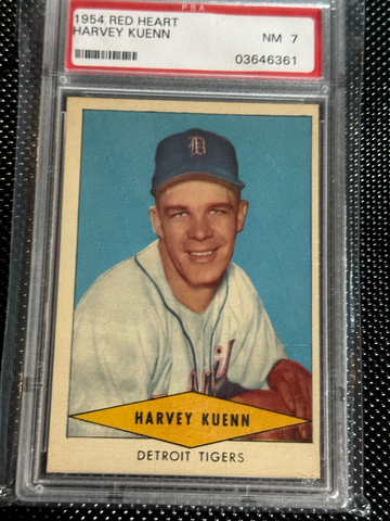 1954 RED HEART DOG FOOD HARVEY KUENN PSA 7