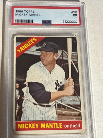 1966 TOPPS MICKEY MANTLE #50 PSA 1
