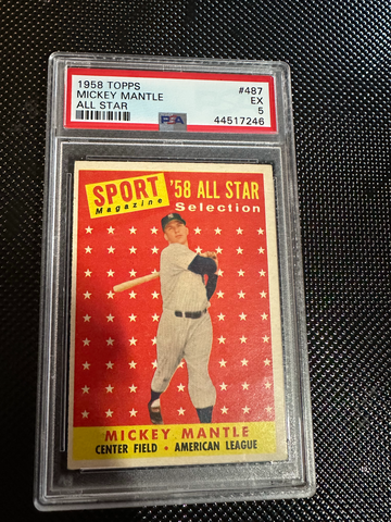 1958 TOPPS MICKEY MANTLE ALL-STAR EX PSA 5