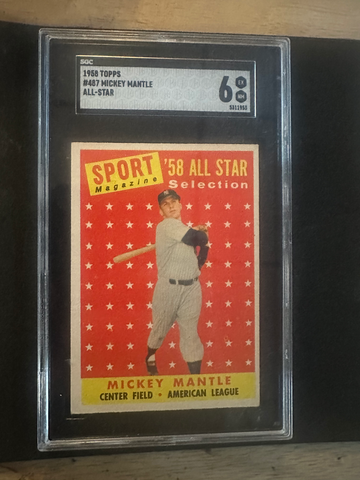 1958 TOPPS MICKEY MANTLE ALL-STAR SGC 6