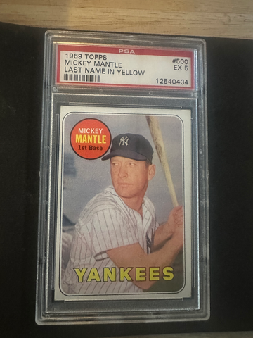 1969 TOPPS MICKEY MANTLE #500 PSA 5 
