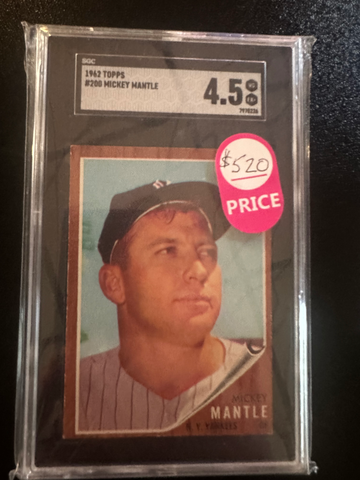 1962 TOPPS #200 MICKEY MANTLE SGC 4.5