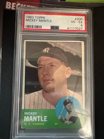 1963 TOPPS #200 MICKEY MANTLE PSA 4 CENTERED SHARP