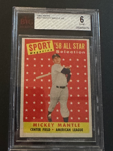 1958 TOPPS MICKEY MANTLE ALL-STAR BVG 6