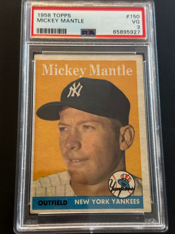 1958 TOPPS MICKEY MANTLE #150 PSA 3