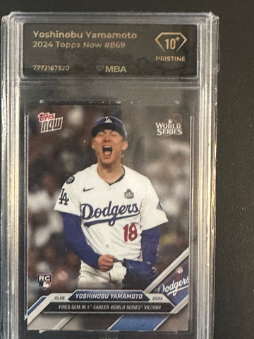 2024 TOPPS NOW #869 YAMAMOTO MBA 10 BLACK DIAMOND PRISTINE TOP 2%