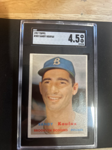 1957 TOPPS #302 SANDY KOUFAX SGC 4.5