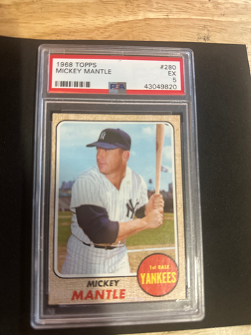 1968 TOPPS #280 MICKEY MANTLE PSA 5