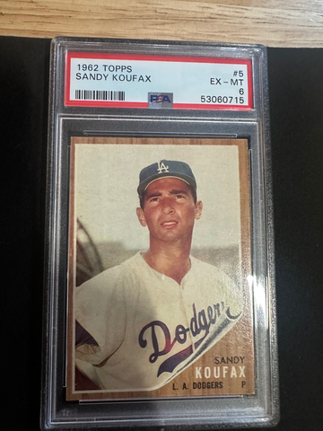 1962 TOPPS #5  SANDY KOUFAX PSA 6