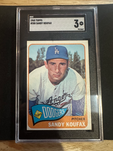 1965 TOPPS #300 SANDY KOUFAX SGC 3