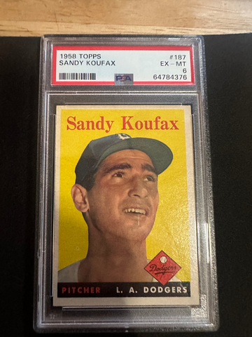 1958 TOPPS #187 SANDY KOUFAX PSA 6