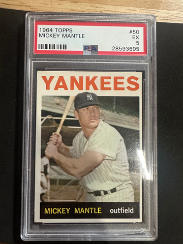 1964 TOPPS #50 MICKEY MANTLE PSA 5 