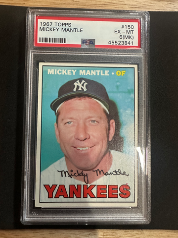 1967 TOPPS MICKEY MANTLE #150 PSA 6mk