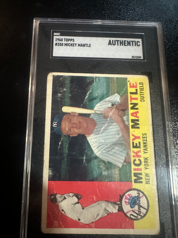 1960 TOPPS #350 MICKEY MANTLE SGC AUTHENTIC 