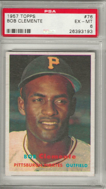 1957 Topps #76 Roberto Clemente (Bob) EX-MT PSA 6