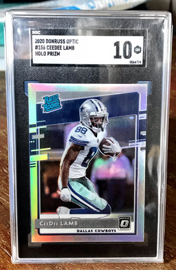 2020 Optic Ceedee Lamb Holo SGC 10 Rookie RC 156