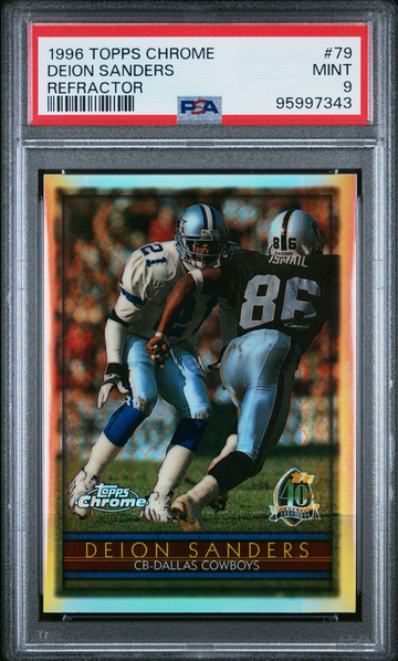 1996 Topps Chrome Deion Sanders Refractor PSA 9