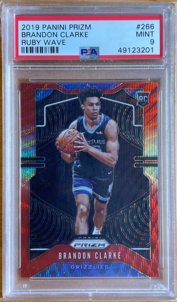 Brandon Clarke 2019-20 Prizm Ruby Wave Rookie RC #266 PSA 9 MINT