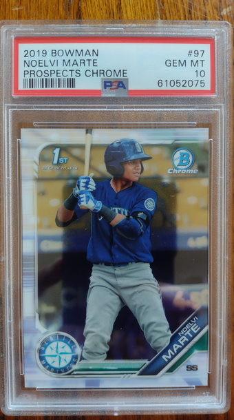 2019 Bowman Prospects Chrome Noelvi Marte #97 PSA 10