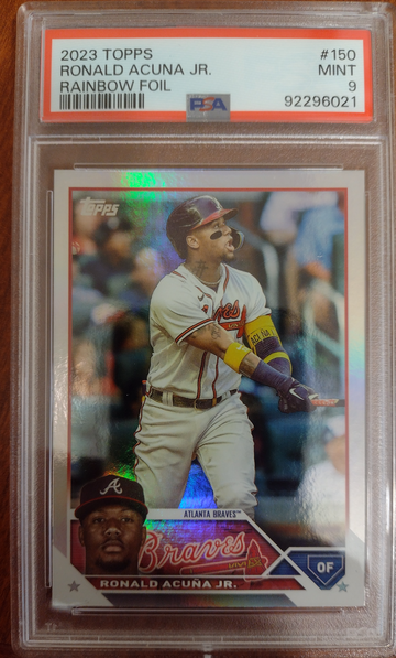 2023 Topps Ronald Acuna Jr #150 Rainbow Foil PSA 9