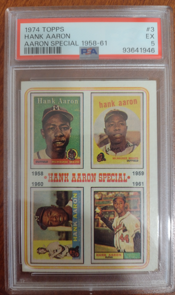 1974 Topps Aaron Special 1958-61 Hank Aaron 3 PSA 5
