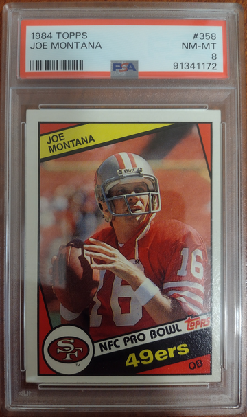 1984 Topps Joe Montana 358 PSA 8