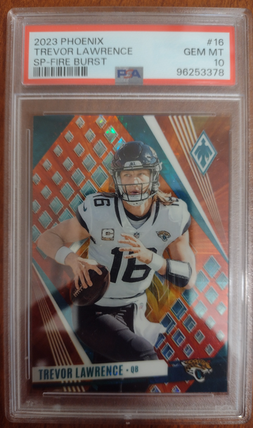 2023 Phoenix Trevor Lawrence 16 SP Variation Fire Burst 292/340 PSA 10
